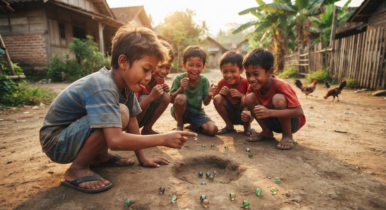 Petualangan Seru Bermain Kelereng di Halaman Kampung