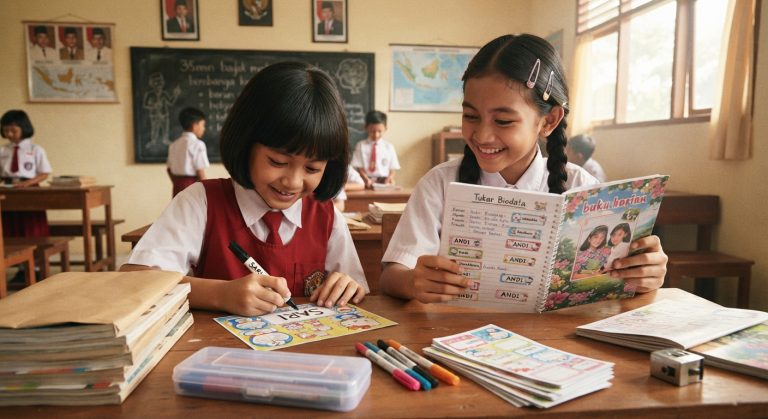 Nostalgia Stiker ‘Nama Saya’ dan Buku Harian Bergaris